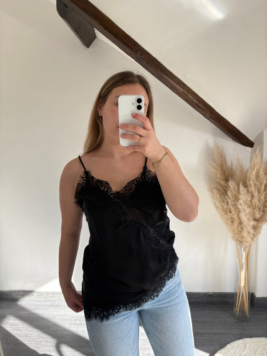 Top Victoria – Caraco dentelle satiné