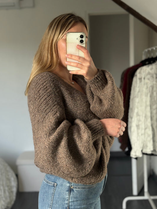 Pull réversible taupe