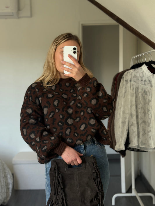 Pull léopard choco