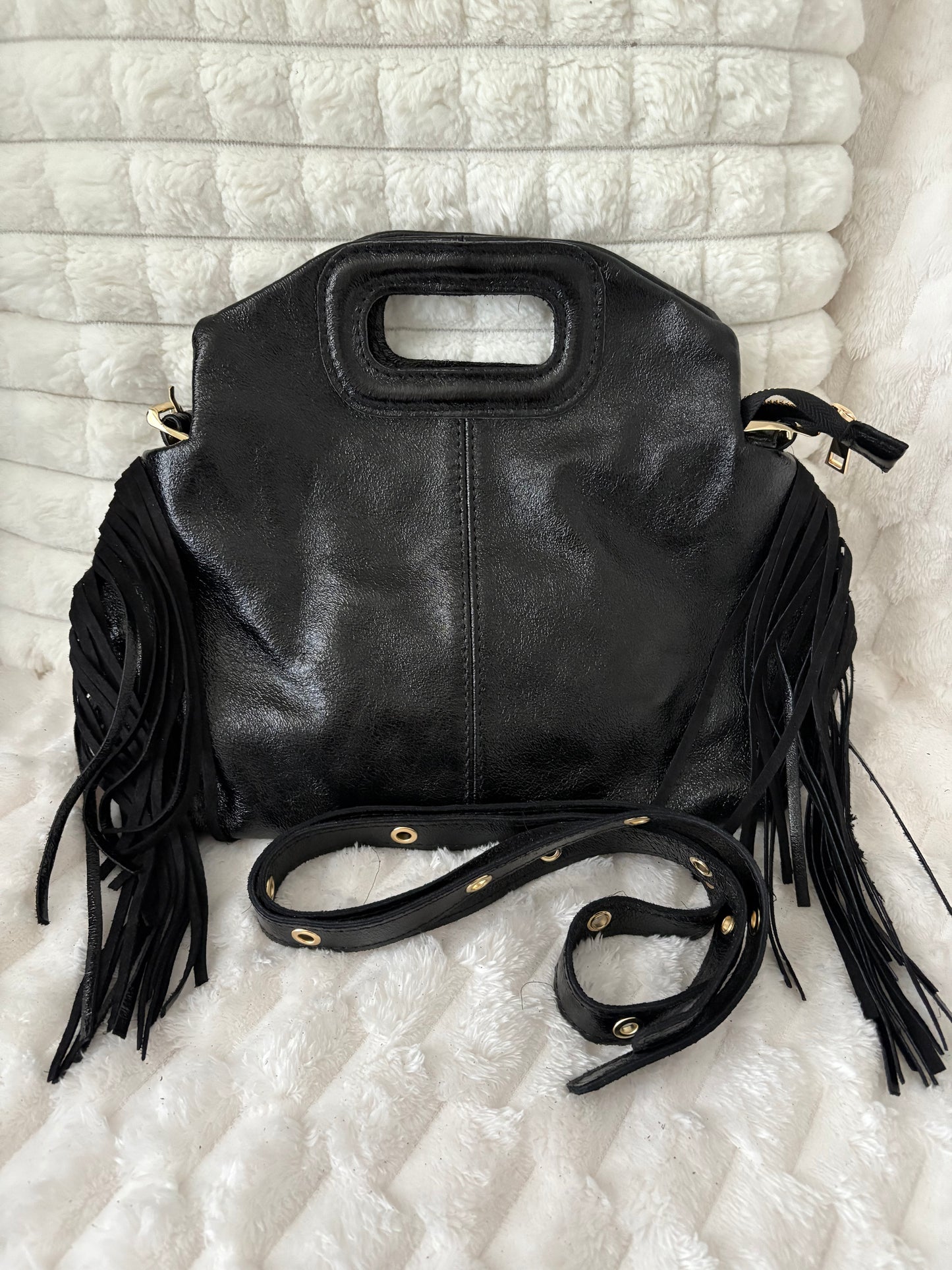 Sac Noir Irisé à Franges