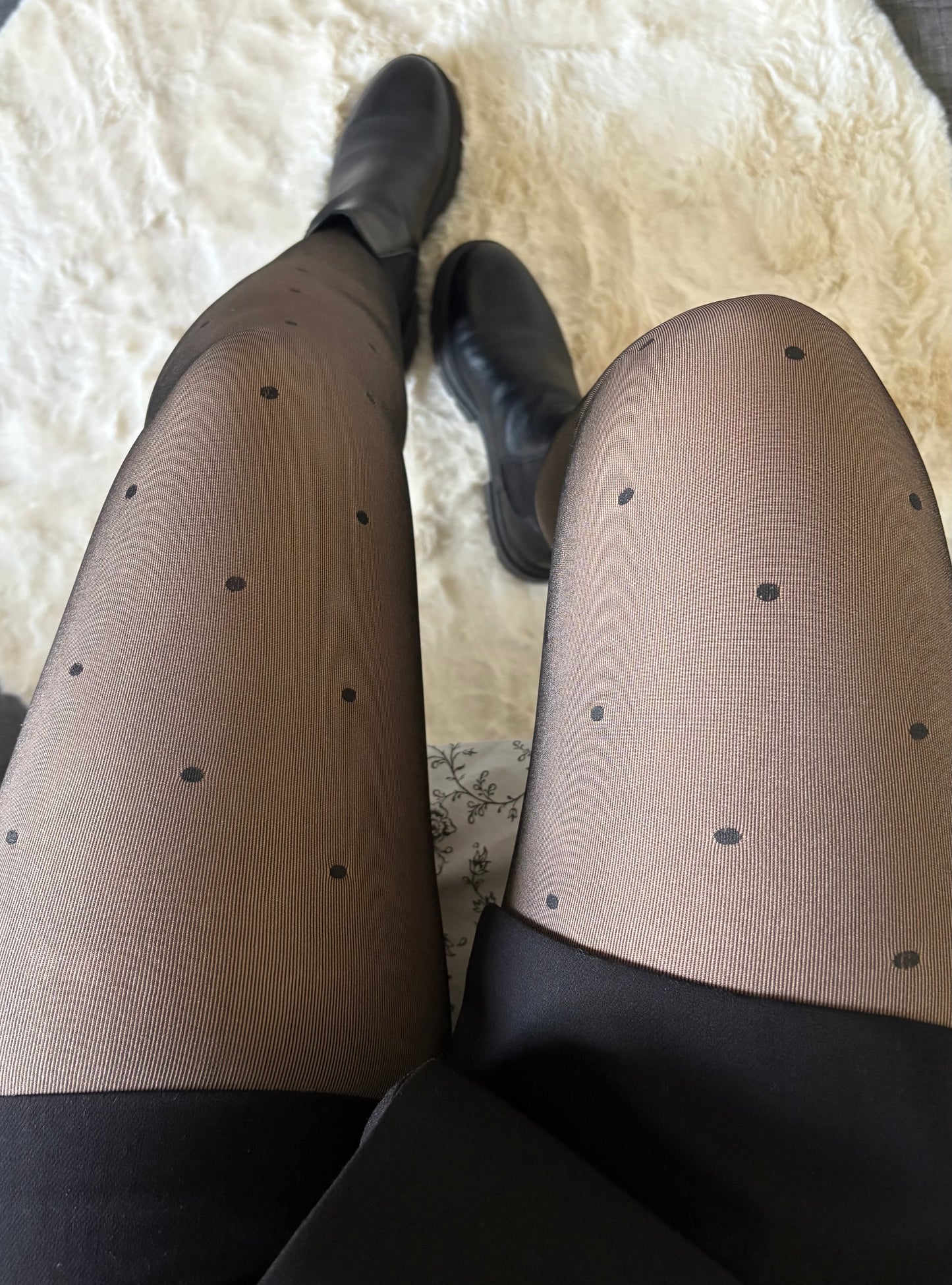 Collant polaire à pois