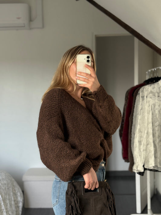 Pull réversible chocolat