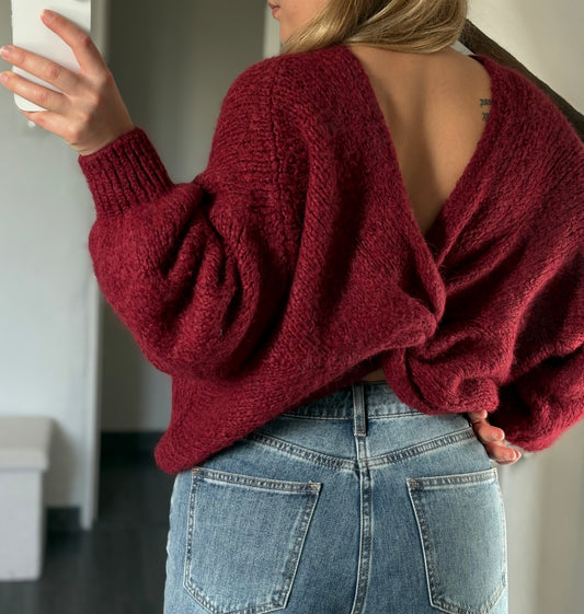 Pull réversible bordeaux