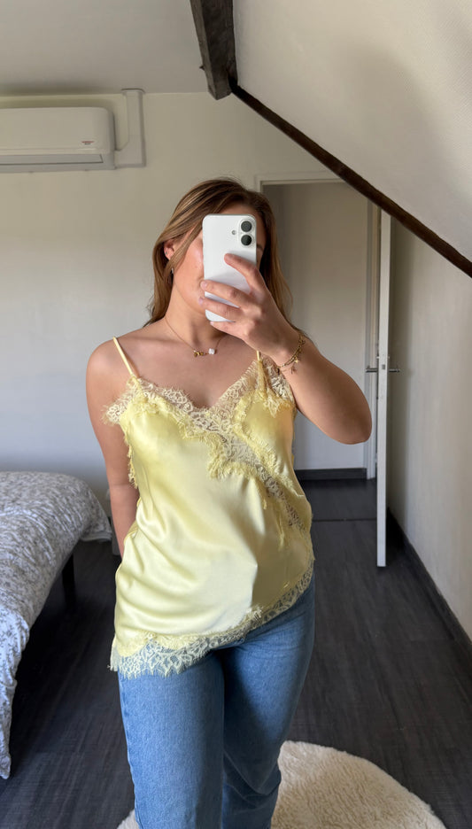 Top Victoria – Caraco dentelle satiné