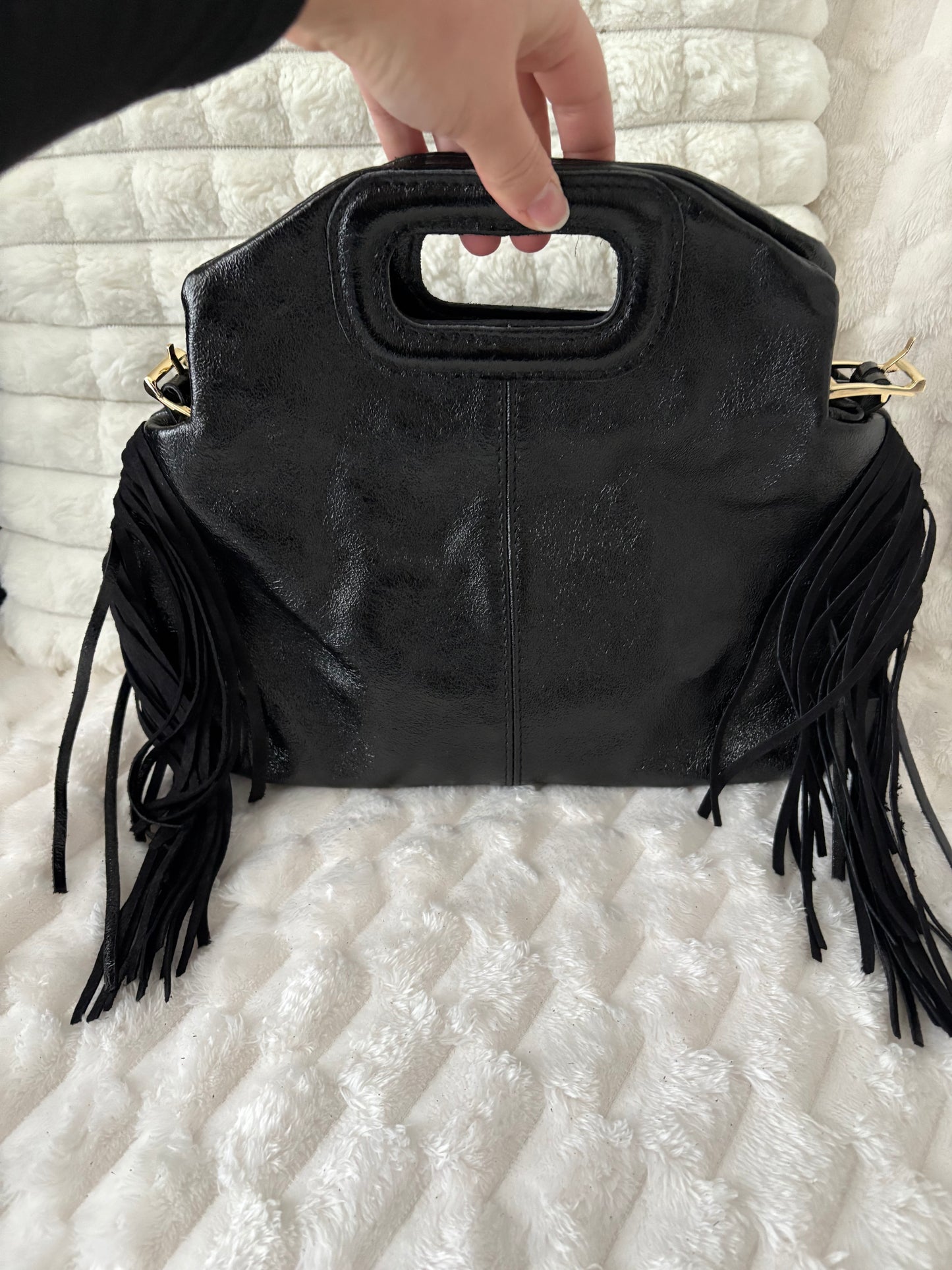 Sac Noir Irisé à Franges